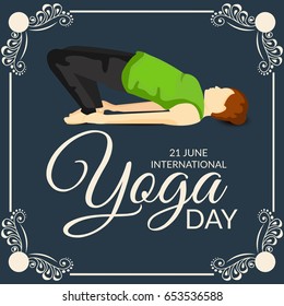 Vector illustration of a Banner for International Yoga Day.