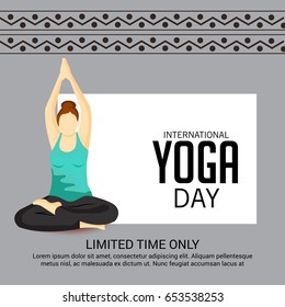 Vector illustration of a Banner for International Yoga Day.