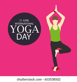 Vector illustration of a Banner for International Yoga Day.