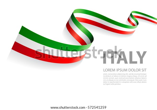 Vector Illustration Banner with Italian Flag colors\
in a perspective view