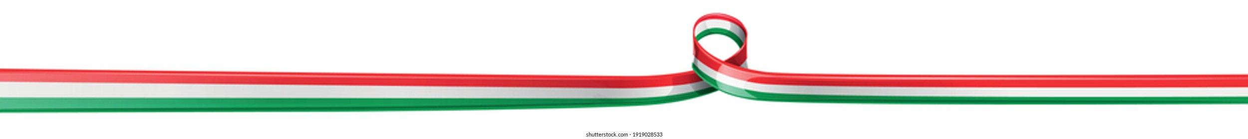 Vector Illustration Banner with Italian and mexican flag isolated on white background