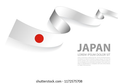 Vector Illustration Banner with Japan Flag colors in a perspective view
