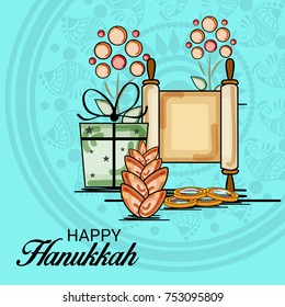 Vector illustration of a Banner for Jewish Holiday  Hanukkah.