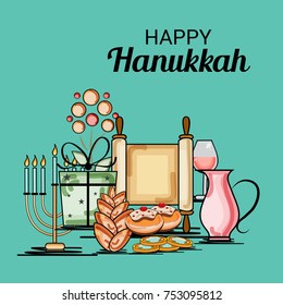 Vector illustration of a Banner for Jewish Holiday  Hanukkah.
