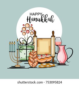 Vector illustration of a Banner for Jewish Holiday  Hanukkah.