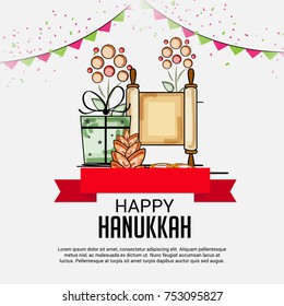 Vector illustration of a Banner for Jewish Holiday  Hanukkah.