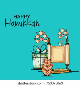 Vector illustration of a Banner for Jewish Holiday  Hanukkah.