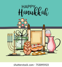 Vector illustration of a Banner for Jewish Holiday  Hanukkah.
