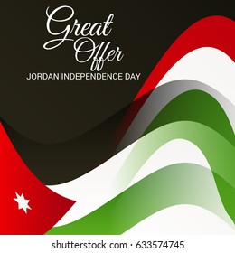 Vector illustration of a Banner for Jordan Independence Day.