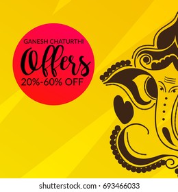 Vector illustration of a Banner of Lord Ganesh for Ganpati Chaturthi.