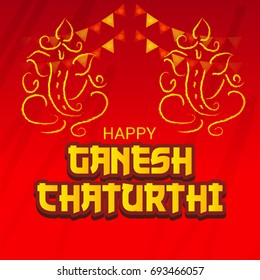 Vector illustration of a Banner of Lord Ganesh for Ganpati Chaturthi.