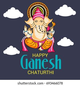 Vector illustration of a Banner of Lord Ganesh for Ganpati Chaturthi.