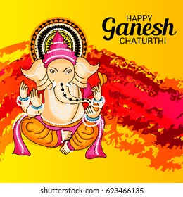 Vector illustration of a Banner of Lord Ganesh for Ganpati Chaturthi.