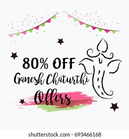 Vector illustration of a Banner of Lord Ganesh for Ganpati Chaturthi.