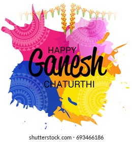 Vector illustration of a Banner of Lord Ganesh for Ganpati Chaturthi.