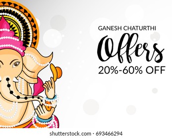 Vector illustration of a Banner of Lord Ganesh for Ganpati Chaturthi.