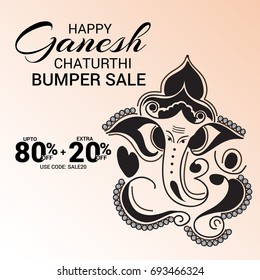 Vector illustration of a Banner of Lord Ganesh for Ganpati Chaturthi.