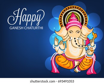 Vector illustration of a Banner of Lord Ganesh for Ganpati Chaturthi.