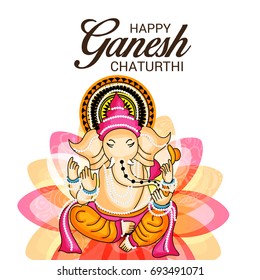 Vector illustration of a Banner of Lord Ganesh for Ganpati Chaturthi.