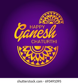 Vector illustration of a Banner of Lord Ganesh for Ganpati Chaturthi.