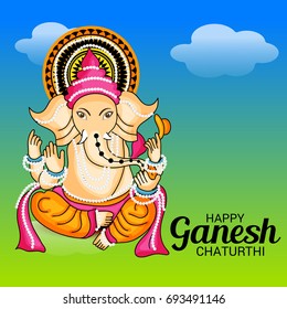Vector illustration of a Banner of Lord Ganesh for Ganpati Chaturthi.