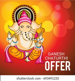 Vector illustration of a Banner of Lord Ganesh for Ganpati Chaturthi.