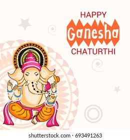 Vector illustration of a Banner of Lord Ganesh for Ganpati Chaturthi.