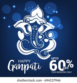 Vector illustration of a Banner of Lord Ganesh for Ganpati Chaturthi.