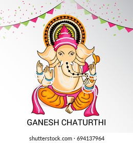 Vector illustration of a Banner of Lord Ganesh for Ganpati Chaturthi.