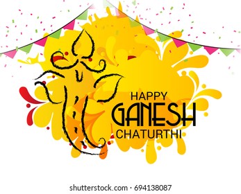 Vector illustration of a Banner of Lord Ganesh for Ganpati Chaturthi.