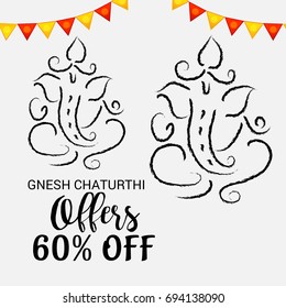 Vector illustration of a Banner of Lord Ganesh for Ganpati Chaturthi.