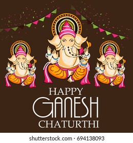 Vector illustration of a Banner of Lord Ganesh for Ganpati Chaturthi.