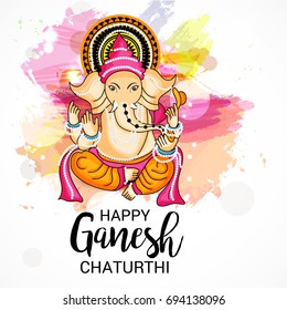Vector illustration of a Banner of Lord Ganesh for Ganpati Chaturthi.
