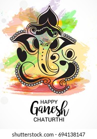 Vector illustration of a Banner of Lord Ganesh for Ganpati Chaturthi.