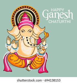 Vector illustration of a Banner of Lord Ganesh for Ganpati Chaturthi.