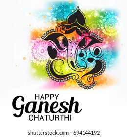 Vector illustration of a Banner of Lord Ganesh for Ganpati Chaturthi.
