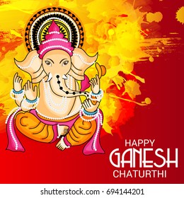 Vector illustration of a Banner of Lord Ganesh for Ganpati Chaturthi.