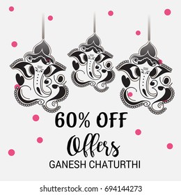 Vector illustration of a Banner of Lord Ganesh for Ganpati Chaturthi.