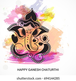 Vector illustration of a Banner of Lord Ganesh for Ganpati Chaturthi.