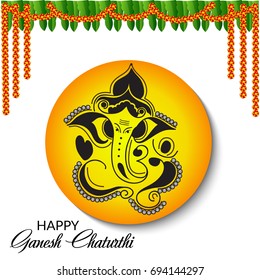Vector illustration of a Banner of Lord Ganesh for Ganpati Chaturthi.