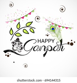 Vector illustration of a Banner of Lord Ganesh for Ganpati Chaturthi.