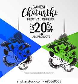 Vector illustration of a Banner of Lord Ganesh for Ganpati Chaturthi.
