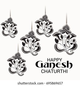 Vector illustration of a Banner of Lord Ganesh for Ganpati Chaturthi.