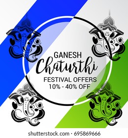 Vector illustration of a Banner of Lord Ganesh for Ganpati Chaturthi.