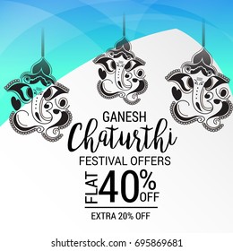 Vector illustration of a Banner of Lord Ganesh for Ganpati Chaturthi.