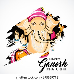 Vector illustration of a Banner of Lord Ganesh for Ganpati Chaturthi.