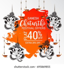Vector illustration of a Banner of Lord Ganesh for Ganpati Chaturthi.