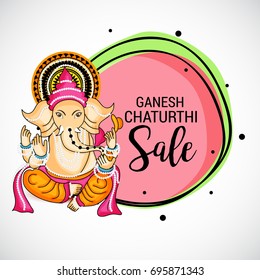 Vector illustration of a Banner of Lord Ganesh for Ganpati Chaturthi.