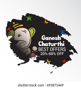 Vector illustration of a Banner of Lord Ganesh for Ganpati Chaturthi.