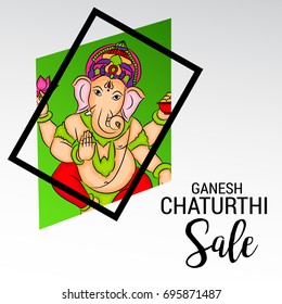 Vector illustration of a Banner of Lord Ganesh for Ganpati Chaturthi.